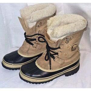 Sorel Womens Size 7 Caribou Insulated Waterproof Winter Snow Boots Made Canada